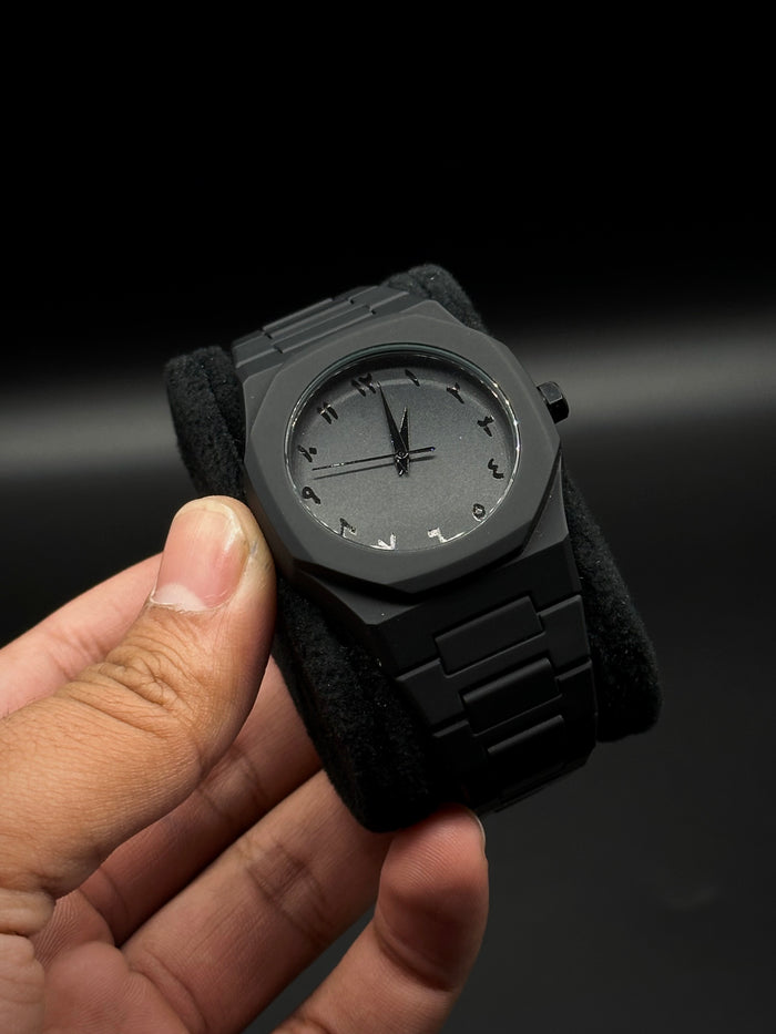 Men's Casual Octagonal Dial Watch with Arabic Numerals.