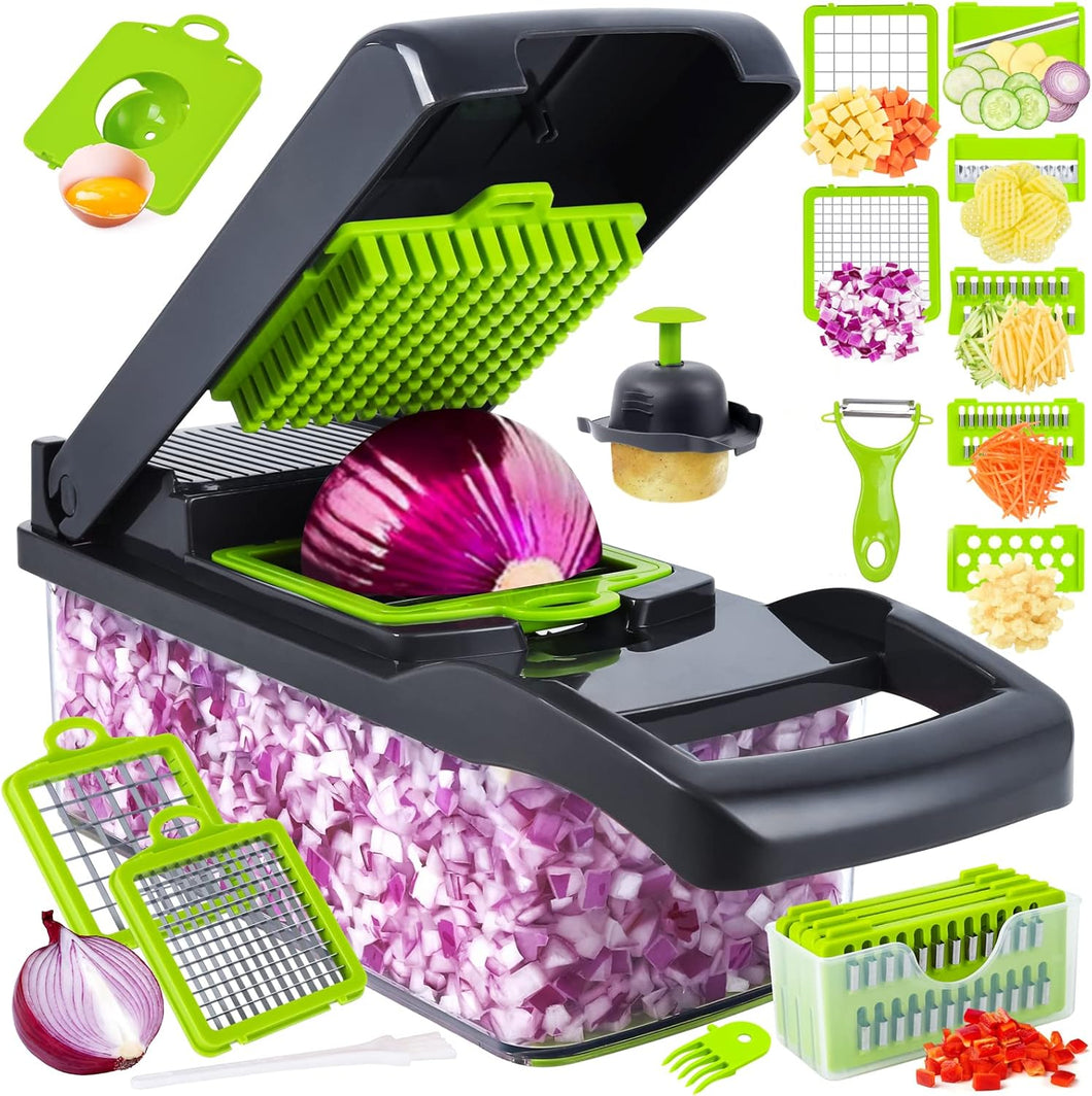 15 in 1Multifunctional Food Chopper, Kitchen Vegetable Slicer Dicer Cutter