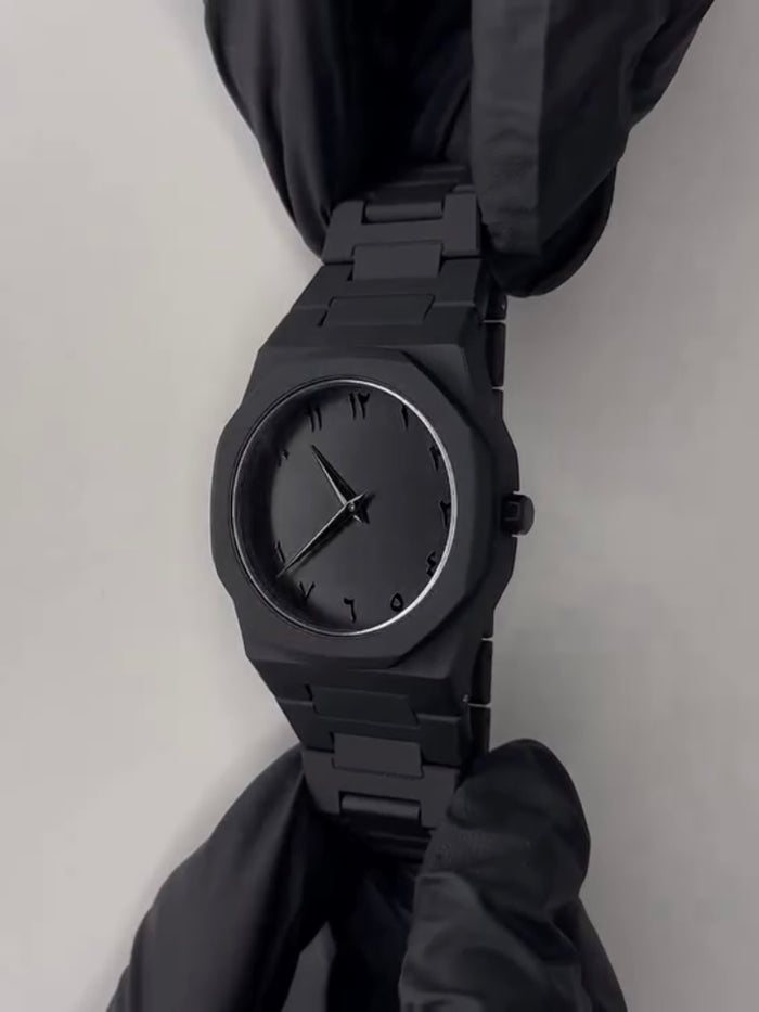 Men's Casual Octagonal Dial Watch with Arabic Numerals.